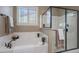 Spa-like bathroom with a large soaking tub and walk-in shower at 2026 N Atwood --, Mesa, AZ 85207