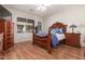 Bedroom with hardwood floors and a ceiling fan at 2101 S Yellow Wood -- # 75, Mesa, AZ 85209