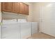 Laundry room with washer, dryer, and cabinets at 2101 S Yellow Wood -- # 75, Mesa, AZ 85209