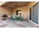Covered patio with seating area and grill at 2101 S Yellow Wood -- # 75, Mesa, AZ 85209