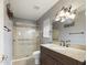 Bathroom with granite vanity and walk in shower at 4530 W Misty Willow Ln, Glendale, AZ 85310
