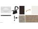 Bathroom features; white sink, dark cabinets, gold hardware, and black matte fixtures at 47250 W Mellen Ln, Maricopa, AZ 85139