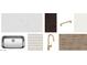 Modern kitchen features; white quartz countertops, dark cabinets, and gold hardware at 47250 W Mellen Ln, Maricopa, AZ 85139