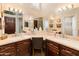 Elegant bathroom with a large vanity and plenty of storage at 15225 W Via Manana Dr, Sun City West, AZ 85375