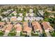 Aerial view of community with pool, landscaping, and solar panels at 19111 N 94Th Ave, Peoria, AZ 85382