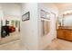 Clean bathroom with double vanity and tiled floor at 22012 N Arrellaga Dr, Sun City West, AZ 85375