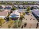 Aerial view of house and neighborhood, showcasing surrounding homes at 2490 E Fiesta Dr, Casa Grande, AZ 85194