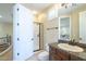 Small bathroom with a shower and granite vanity at 3151 E Turnberry Dr, Gilbert, AZ 85298