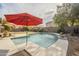 Inviting swimming pool with water features and ample patio space at 3151 E Turnberry Dr, Gilbert, AZ 85298