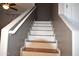 Indoor staircase with wood and white steps at 3432 E Bartlett Dr, Gilbert, AZ 85234