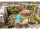 Aerial view of community pool and surrounding areas at 5350 E Deer Valley Dr # 1418, Phoenix, AZ 85054