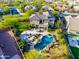 Aerial view showcasing the home's expansive backyard and pool at 5429 E Barwick Dr, Cave Creek, AZ 85331