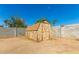 Wooden storage shed in backyard at 5934 W Coronado Rd, Phoenix, AZ 85035