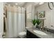 Bathroom with granite vanity and shower stall at 6033 E Pebbles Ct, Cave Creek, AZ 85331