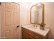 Clean bathroom with a modern vanity and gold fixtures at 6425 N 79Th St, Scottsdale, AZ 85250