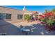 Front yard with gravel landscaping and stone bench at 6425 N 79Th St, Scottsdale, AZ 85250