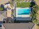 Aerial view of a home with a large pool and spacious backyard at 715 S Cactus Wren St, Gilbert, AZ 85296