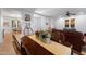 Dining room with a rustic wooden table and a decorative centerpiece at 7445 E Eagle Crest Dr # 1065, Mesa, AZ 85207