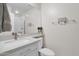 Clean bathroom with a vanity, toilet, and shower at 9236 E Canyon View Rd, Scottsdale, AZ 85255