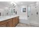 Elegant bathroom with double sinks, soaking tub, and shower at 9236 E Canyon View Rd, Scottsdale, AZ 85255