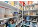 Well-stocked pantry with ample shelving for food storage at 10538 E Sheffield Dr, Mesa, AZ 85212