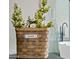 A basket with home decor in front of a bathtub at 1082 W Aspen Ave, Gilbert, AZ 85233