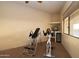 Home gym with exercise bike and back extension machine at 12308 N 119Th St, Scottsdale, AZ 85259