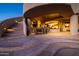 Stone patio features outdoor dining and stairs at 12308 N 119Th St, Scottsdale, AZ 85259