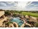 Luxury pool with a spa and mountain views at 12308 N 119Th St, Scottsdale, AZ 85259