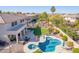 Aerial view of house with pool and spa in the backyard at 1684 E Coconino Dr, Chandler, AZ 85249