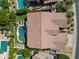 Bird's eye view of a single story home with a kidney shaped pool at 4410 E Robin Ln, Phoenix, AZ 85050