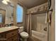 Bathroom with tub, toilet and vanity at 650 N Hawes Rd # 4430, Mesa, AZ 85207