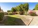 Sunny backyard featuring a grassy area and colorful plants at 6602 W Prickly Pear Trl, Phoenix, AZ 85083