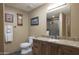 Bathroom features granite vanity, tiled flooring, and shower at 7002 E Leisure Ln, Carefree, AZ 85377