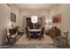 Elegant dining room featuring a round table and modern lighting at 7002 E Leisure Ln, Carefree, AZ 85377