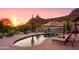 Inviting pool area with sunset views at 7002 E Leisure Ln, Carefree, AZ 85377