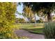 Scenic golf course view with mature trees and mountains in the distance at 8255 E Vista De Valle --, Scottsdale, AZ 85255