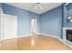 Light and airy bedroom with hardwood floors and access to bathroom at 902 W Glendale Ave # 203, Phoenix, AZ 85021