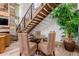 Small dining area with round glass table and four chairs at 6525 E Cave Creek Rd # 20, Cave Creek, AZ 85331