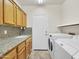 Laundry room with washer, dryer, and ample cabinet space at 6623 W Robin Ln, Glendale, AZ 85310