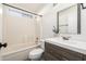 Clean bathroom with modern vanity and tub at 1434 E Detroit St, Chandler, AZ 85225