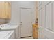 Bright laundry room with built-in cabinets and countertop at 14848 W Edgemont Ave, Goodyear, AZ 85395