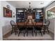 Formal dining room with built-in bench seating and bookcases at 2649 N Granite Reef Rd, Scottsdale, AZ 85257