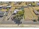 Aerial view of home with pool and circular driveway at 2889 E Tremaine Ave, Gilbert, AZ 85234