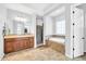 Elegant bathroom with soaking tub, walk-in shower, and double vanity at 4113 E Burnside Trl, Cave Creek, AZ 85331