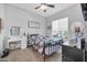 Charming bedroom with a vanity and floral bedding at 4113 E Burnside Trl, Cave Creek, AZ 85331