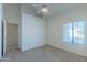 Bright bedroom with carpet flooring and ceiling fan at 5335 W Bloomfield Rd, Glendale, AZ 85304