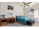 Bright bedroom with vaulted ceilings and a ceiling fan at 5640 E Bell Rd # 1101, Scottsdale, AZ 85254