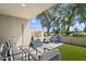 Relaxing patio with artificial turf and seating area at 7760 E Gainey Ranch Rd # 18, Scottsdale, AZ 85258