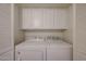 Bright laundry room with washer, dryer and cabinets at 7800 E Lincoln Dr # 1029, Scottsdale, AZ 85250